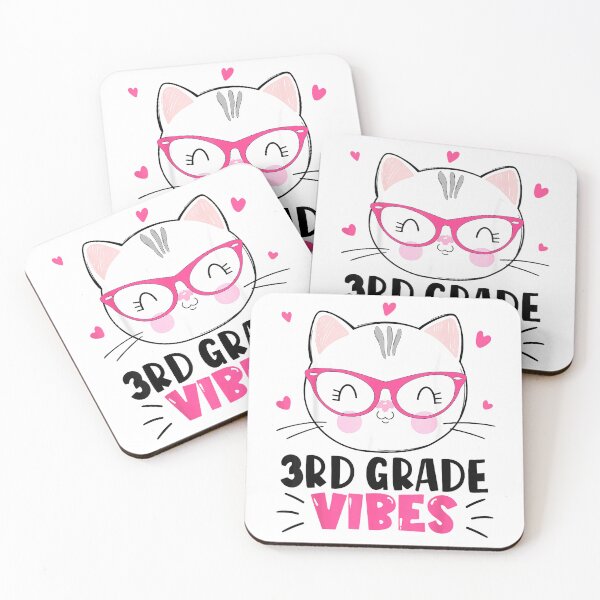 Item preview, Cute 3rd Grade Vibes Cat Kitten Lover Back to School Girls T-Shirt designed and sold by JJLetterDesigns.