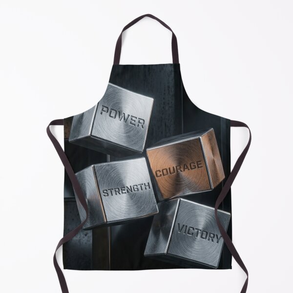 Item preview, POWER STRENGTH COURAGE VICTORY - Metal Cubes Motivational Wall Art designed and sold by RAMHEARTS.
