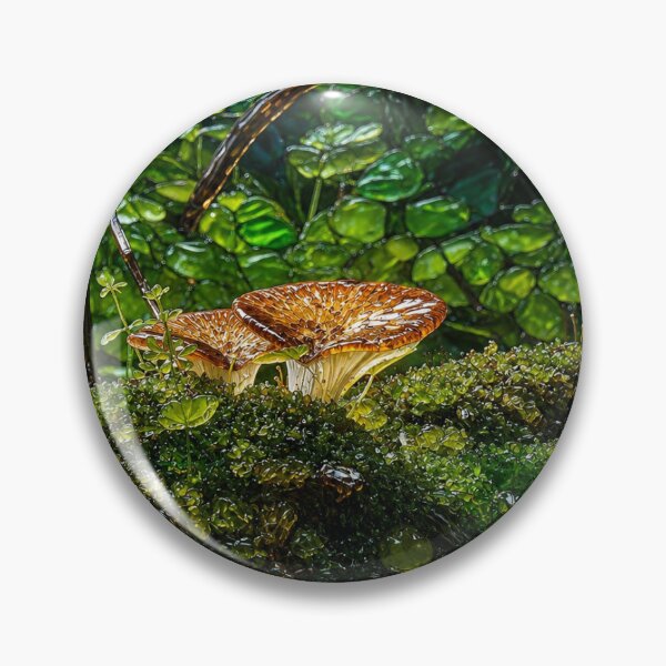 Item preview, Glass Forest Mushrooms – Glossy Nature Mosaic Art designed and sold by Luminous Kind.