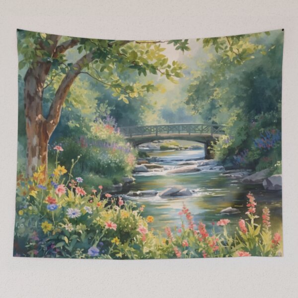 Item preview, Wildflowers Creek Bridge designed and sold by SeaStarAlex.