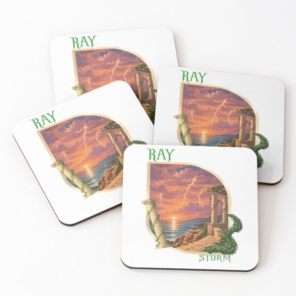 Item preview, Storm Sunset Coast | Fantasy Ocean Cliff Lightning Landscape Art designed and sold by RAYapparel.