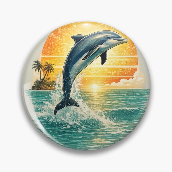 Item preview, Vintage Florida Coastal Dolphin Paradise Tropical Escape designed and sold by piketo.