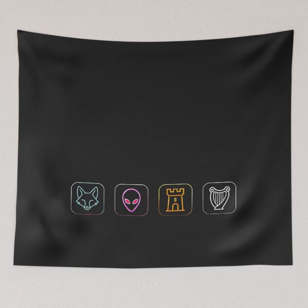 Item preview, Funny Fox Alien Castle Harp Aesthetic Gaming designed and sold by CriseldaBruning.