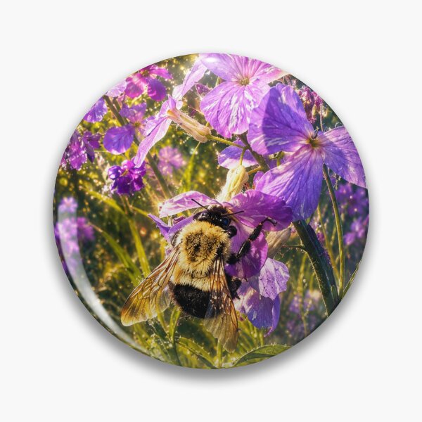 Item preview, Glowing Bumblebee on Purple Wildflowers designed and sold by Luminous Kind.