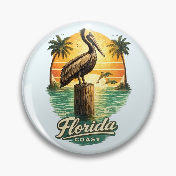 Item preview, Tropical Key West Vintage Florida Pelican Sunset designed and sold by piketo.