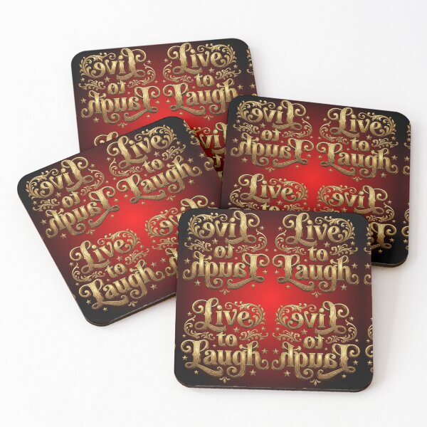 Item preview, Live to Laugh Golden Crimson Elegance Pattern designed and sold by Shy Fractal Designs.