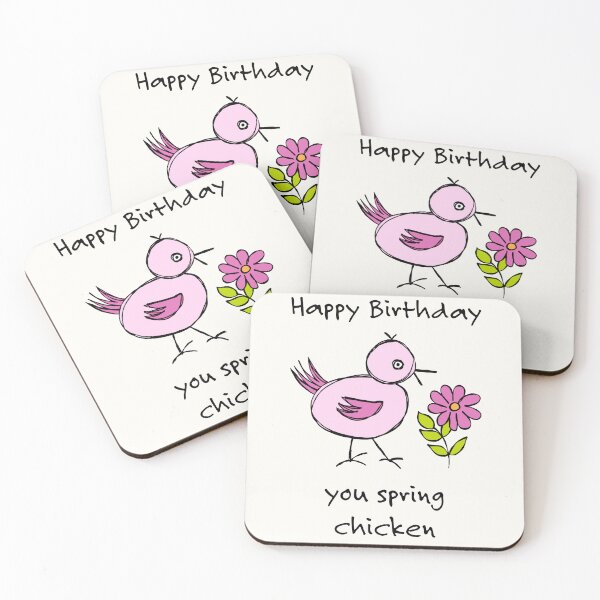 Item preview, Happy birthday Spring Chicken designed and sold by FrancesPoff.