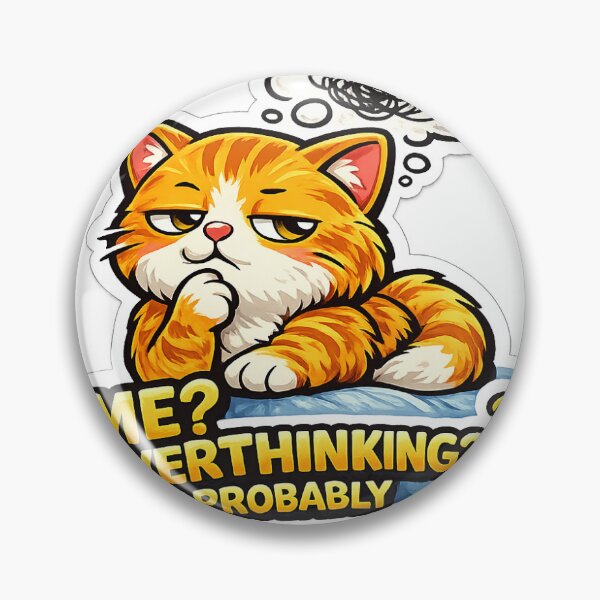 Item preview, Me Overthinking Probably Cat Sticker designed and sold by GlyphDrop.