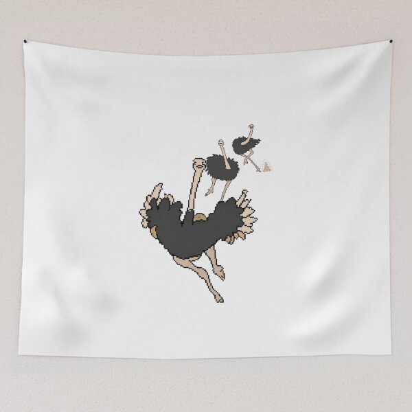 Item preview, Running Ostrich Trio Pixel Art designed and sold by Pixel Animal.