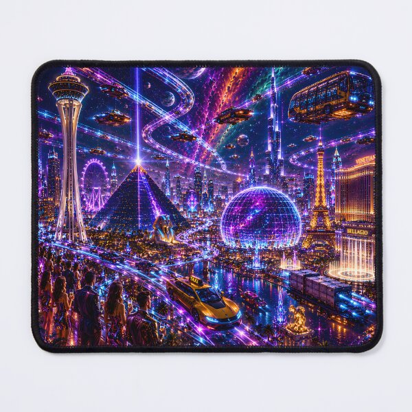 Item preview, Alien Las Vegas 3000 Poster | Futuristic Neon Space Cityscape | Cosmic Cyberpunk Vegas Skyline Art designed and sold by RockyLambda.