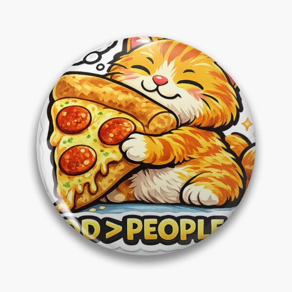 Item preview, Food Over People Pizza Cat Sticker designed and sold by GlyphDrop.