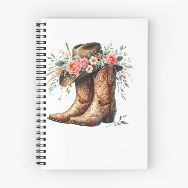 Item preview, Floral Cowboy Boots and Hat Art designed and sold by HUTEND.