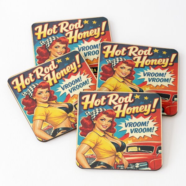 Item preview, Hot Rod Girl Motor Racing Pin Up Vintage designed and sold by JonelleTshirts.