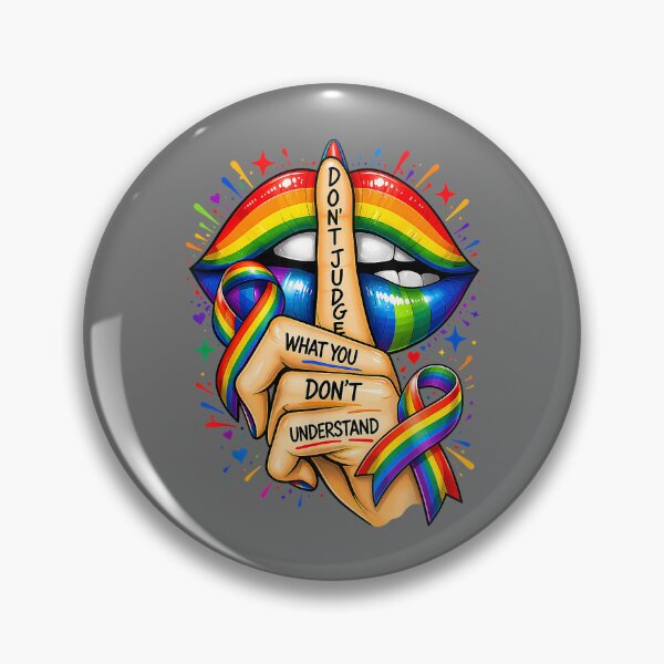 Item preview, Don't Judge What You Don't Understand LGBT Pride Rainbow Lip designed and sold by KristineLi.