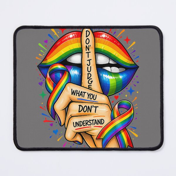 Item preview, Don't Judge What You Don't Understand LGBT Pride Rainbow Lip designed and sold by KristineLi.