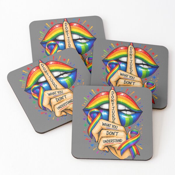 Item preview, Don't Judge What You Don't Understand LGBT Pride Rainbow Lip designed and sold by KristineLi.