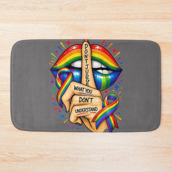 Item preview, Don't Judge What You Don't Understand LGBT Pride Rainbow Lip designed and sold by KristineLi.