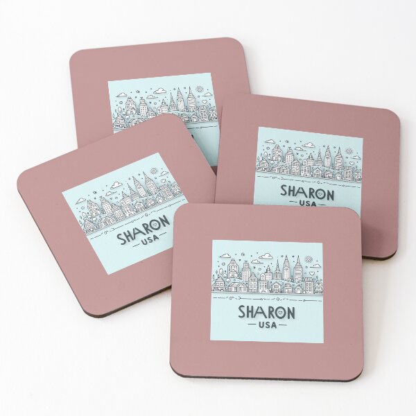 Item preview, Sharon USA Cute One-Line Skyline Label  Label Text SHARON USA ?? designed and sold by PaintMeWorld.