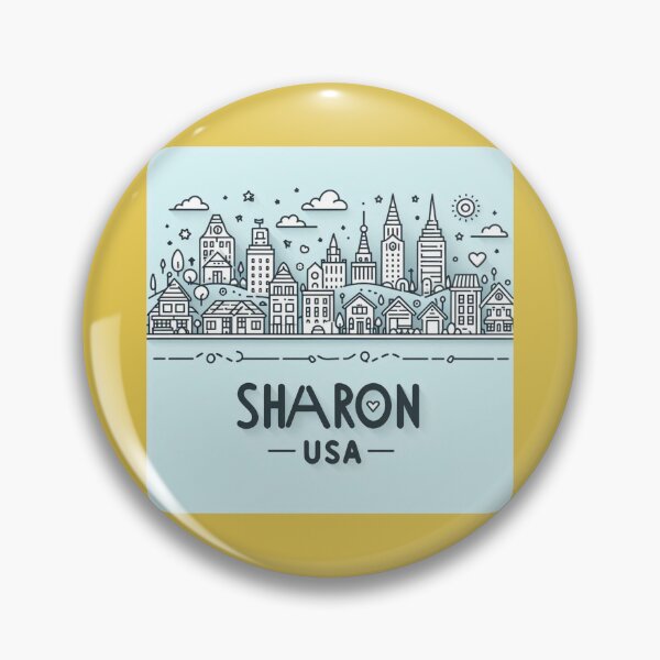 Item preview, Sharon USA Cute One-Line Skyline Label  Label Text SHARON USA ?? designed and sold by PaintMeWorld.
