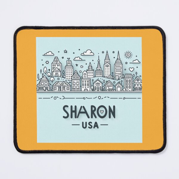 Item preview, Sharon USA Cute One-Line Skyline Label Label Text SHARON USA ?? designed and sold by PaintMeWorld.
