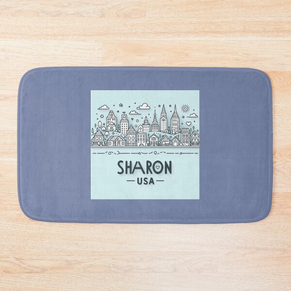Item preview, Sharon USA Cute One-Line Skyline Label  Label Text SHARON USA ?? designed and sold by PaintMeWorld.