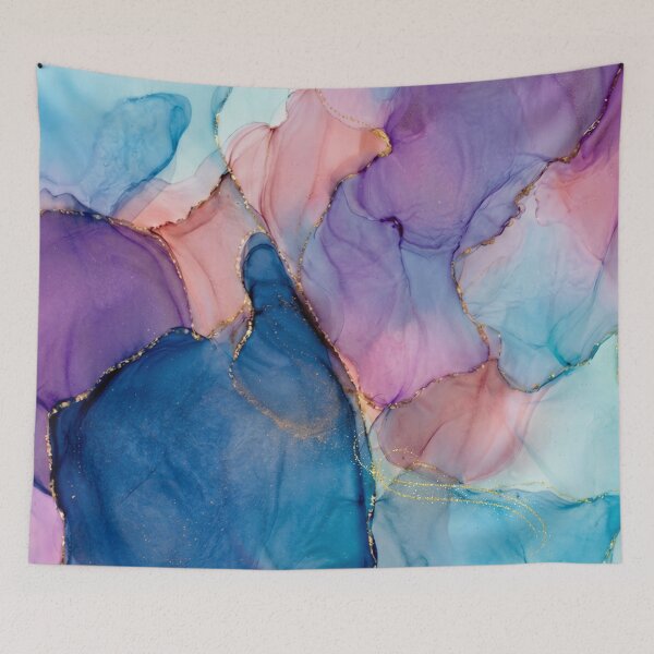 Item preview, Blue , pink and purple Flowing Abstract Painting designed and sold by Differenceee.