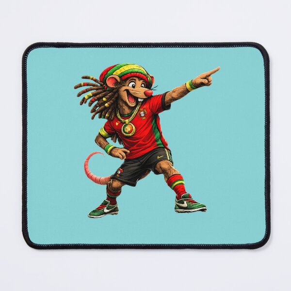 Item preview, Rasta Soccer Rat - Portugal Football Reggae Vibes Cartoon designed and sold by digitalbob60.