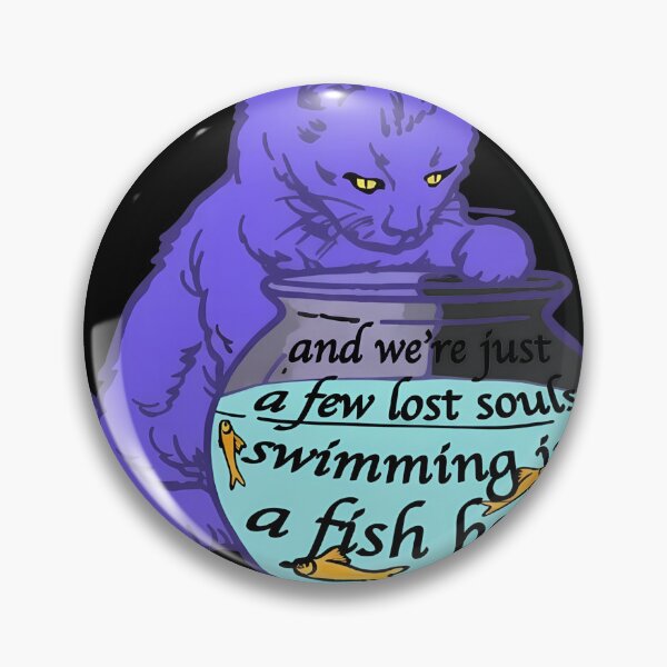 Item preview, Cat Souls Fish Bowl Repeating Phrase Graphic designed and sold by sawsan-art.