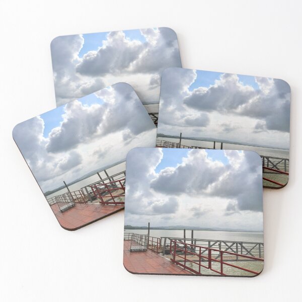 Item preview, Metal Footbridge Pier in Cloudy Sea designed and sold by ElementoVisual.