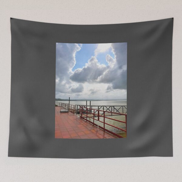 Item preview, Metal Footbridge Pier in Cloudy Sea designed and sold by ElementoVisual.