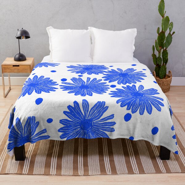 Item preview, Royal Blue Garden Daisy Botanical Illustration designed and sold by altastudio.