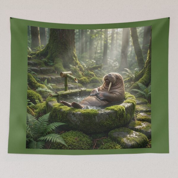 Item preview, Walrus Bathes in Shishi Odoshi designed and sold by Tridentulus.