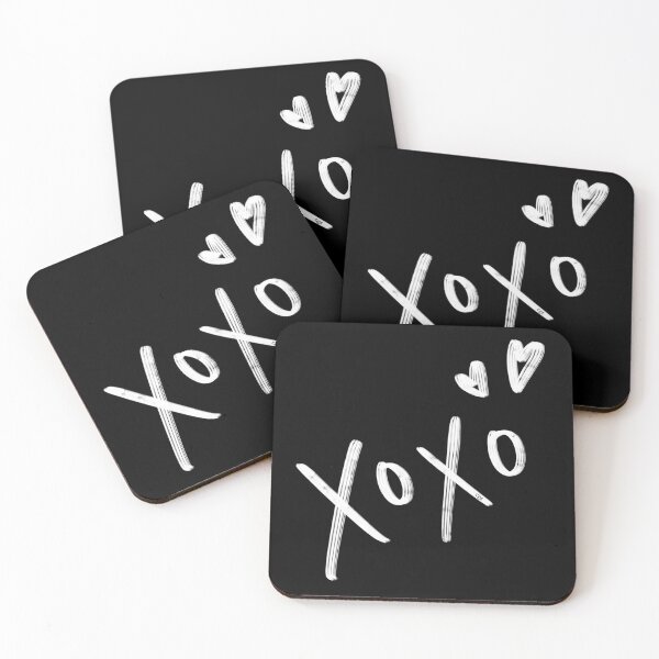 Item preview, XOXO Hand Drawn Lettering - White on Black designed and sold by WajoArt.