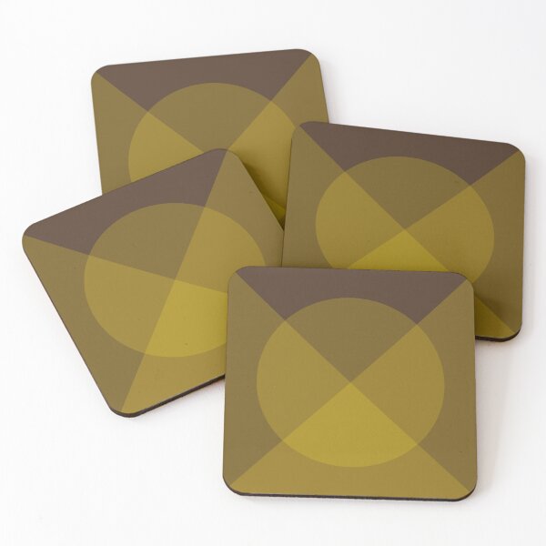 Item preview, Minimalist Geometric Abstract Seamless Pattern with Brown and Mustard Yellow Circles and Triangles Background designed and sold by Longsilp.