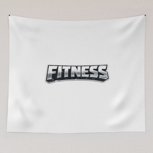 Item preview, FITNESS Metallic Chrome 3D Workout Typography designed and sold by Digistore1221.