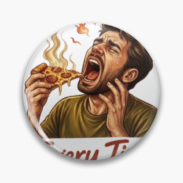 Item preview, Every Time Hot Pizza Burn – Funny Crying Guy Eating Spicy Slice Graphic designed and sold by Northern Glow Art.