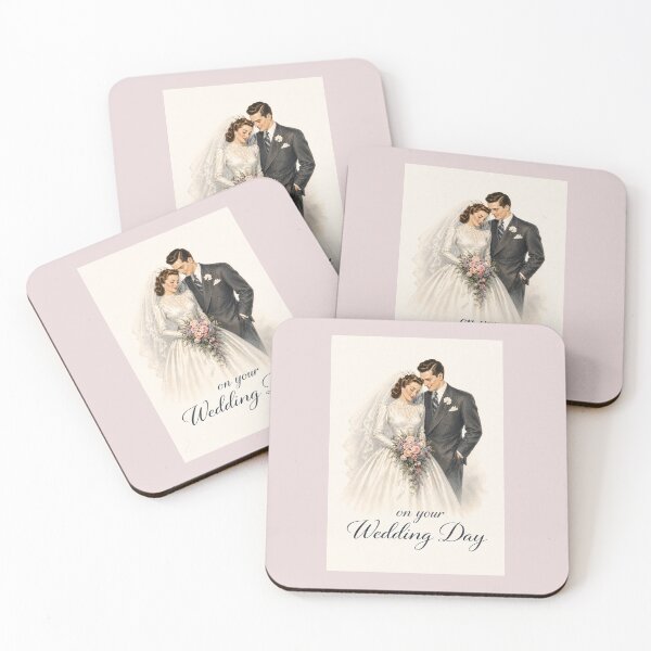 Item preview, On Your Wedding Day – 1940s Vintage Bride and Groom Wedding Card designed and sold by Novel Works Studio.