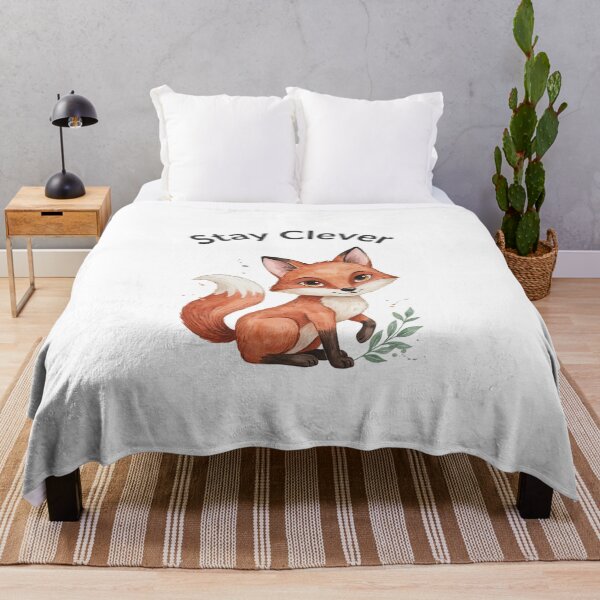 Item preview, Stay Clever Fox Watercolor Illustration | Cute Woodland Animal Art designed and sold by Cool-cat-art.