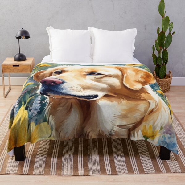 Item preview, Golden Retriever in a Flower Field designed and sold by Wags & Tails.