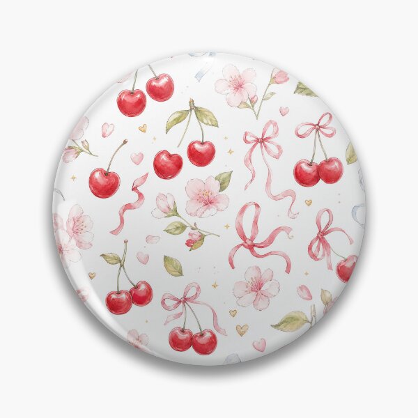Item preview, Coquette Cherry Summer Floral Pattern designed and sold by castillomiami.