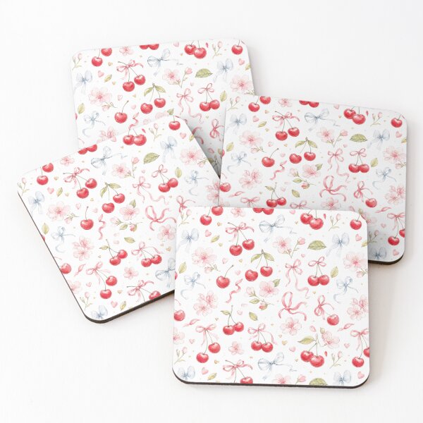 Item preview, Coquette Cherry Summer Floral Pattern designed and sold by castillomiami.