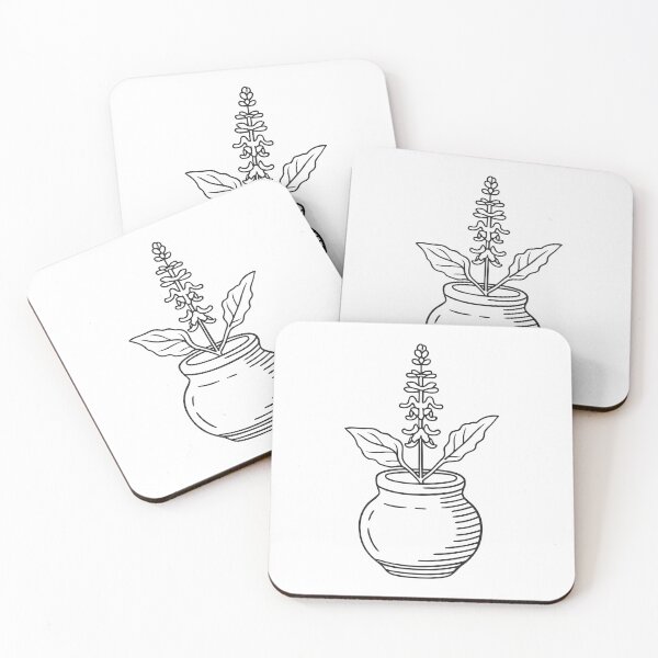 Item preview, Tulsi Plant in Tiny Clay Container designed and sold by rasagamastore.