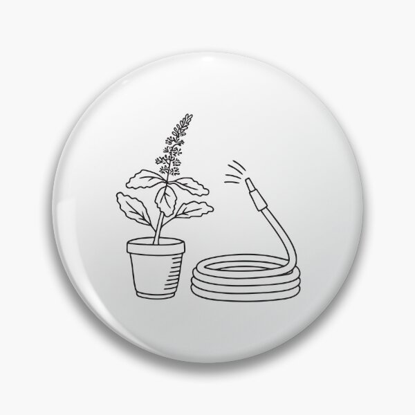 Item preview, A tulsi plant near a coiled garden hose designed and sold by rasagamastore.