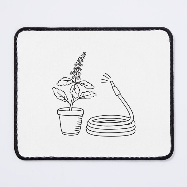 Item preview, A tulsi plant near a coiled garden hose designed and sold by rasagamastore.