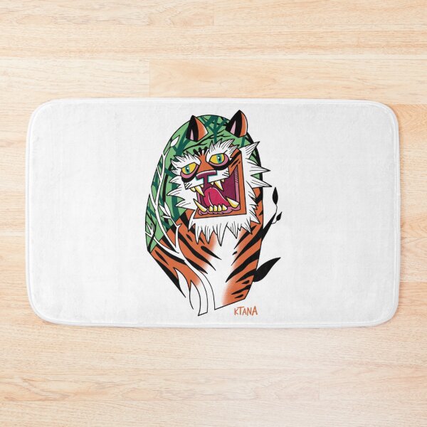 Item preview, Traditional Tattoo Crazy Tiger Head Roaring Illustration designed and sold by ARTBYKTANA.