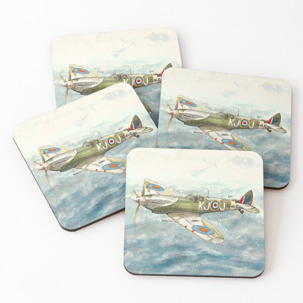 Item preview, Supermarine Spitfire Watercolour - Vintage Aircraft Art | Spitfire Over the Sea designed and sold by LeafandHaven.