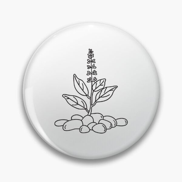 Item preview, Tulsi Plant Encircled by Decorative Pebbles designed and sold by rasagamastore.