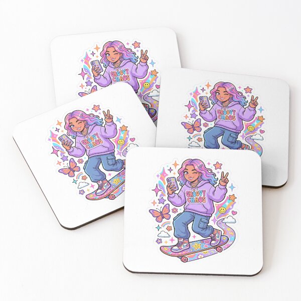 Item preview, Groovy Mushroom No Thoughts Just Vibes GenZ Slay Sticker designed and sold by cartxglobal.