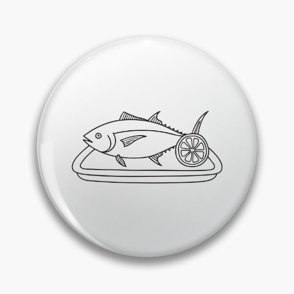 Item preview, Tuna Fish Beside Lemon Slice on Tray designed and sold by rasagamastore.