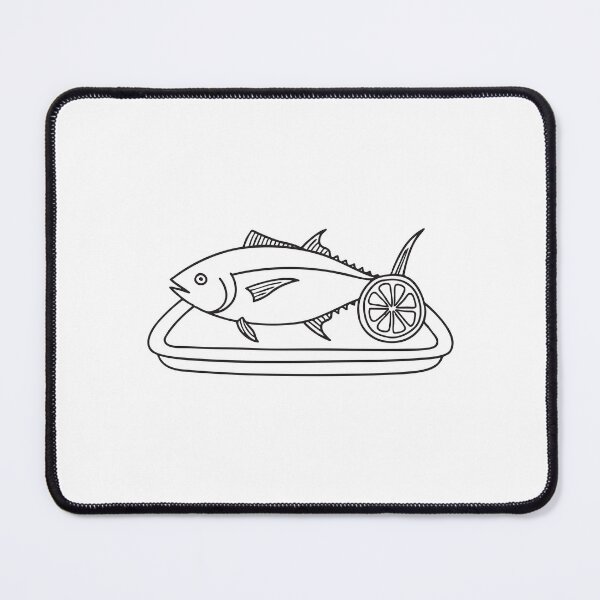 Item preview, Tuna Fish Beside Lemon Slice on Tray designed and sold by rasagamastore.